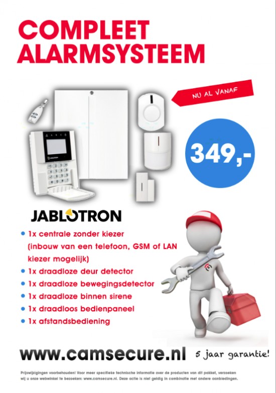 Compleet Alarmsysteem JABLOTRON nu al vanaf € 349,-