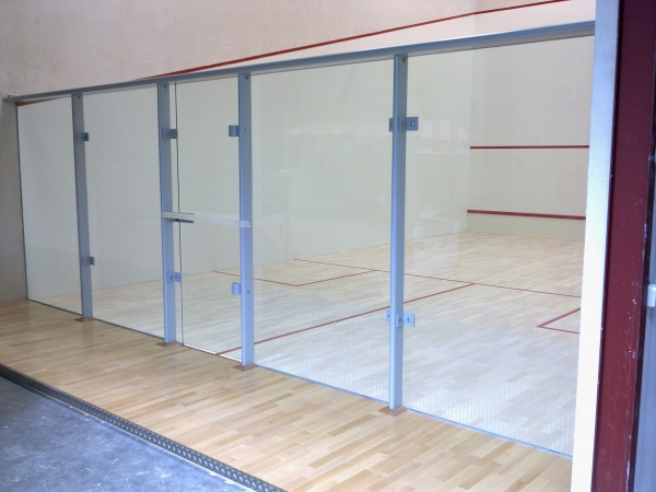 Squashwanden gehardglas 12 mm squashbanen nieuw