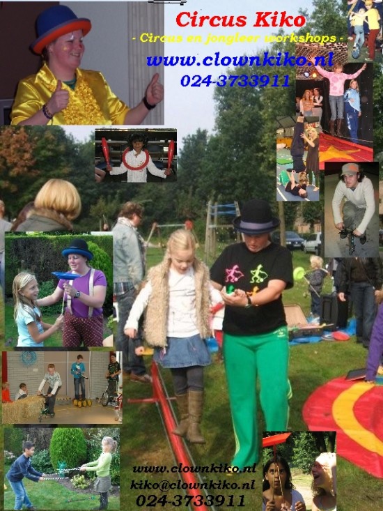 Circus Kiko: workshops circus, jongleren, diabolo en ballon modeleren
