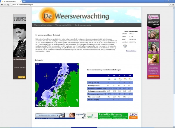 Het actuele weer in België en Nederland