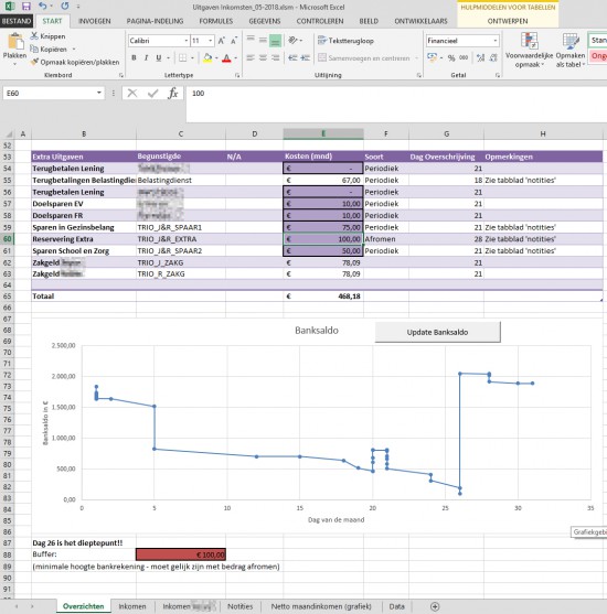 Berekeningen / hulp met Excel (VBA)