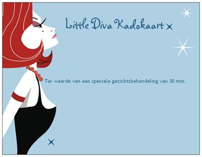 Cadeaubonnen voor ieder gewenst bedrag, ook voor een Little Diva!