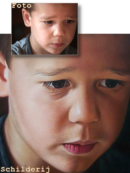 Uw foto nageschilderd met olieverf op canvasdoek.
