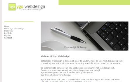 Proffesioneel Webdesign voor maar €75,- en op maat