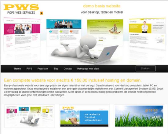 Website voor slechts 150,00 Euro incl. hosting en domein