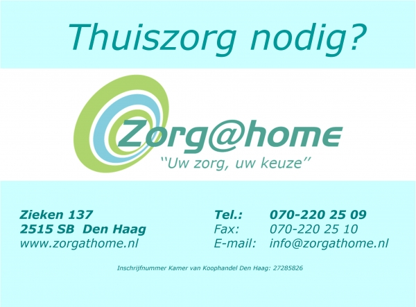 Zorg@home: 'Uw zorg, uw keuze!'
