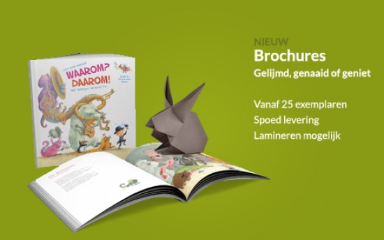 Brochures drukken | Geniet, Gelijmd of Genaaid