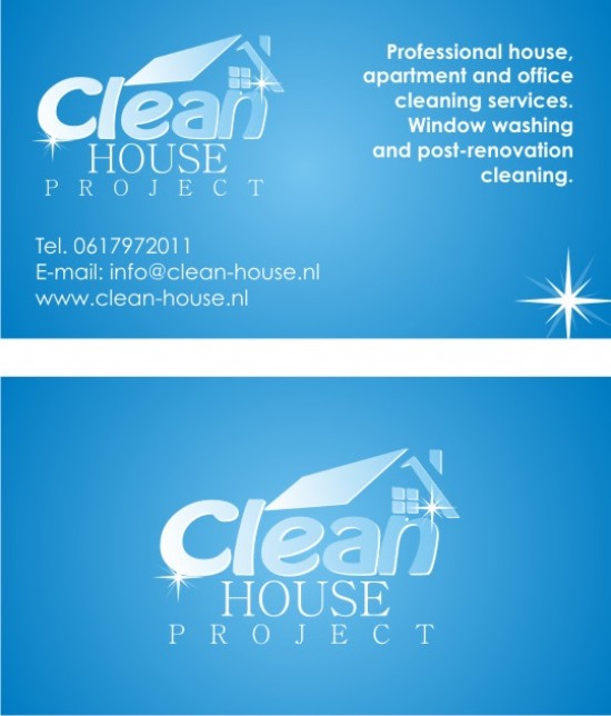 Tweepersoons schoonmaakbedrijf. Two-person enterprise providing cleaning services.