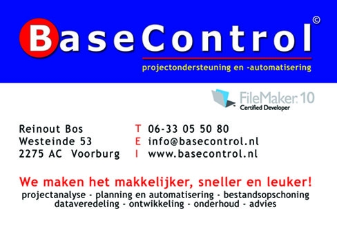 FileMaker Pro programmeur | ontwikkelaar | developer | BaseControl