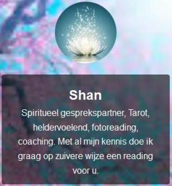 Spiritueel Gesprekspartner: Tarot, heldervoelend, fotoreading, coaching.Ik doe graag liefdevol op zu